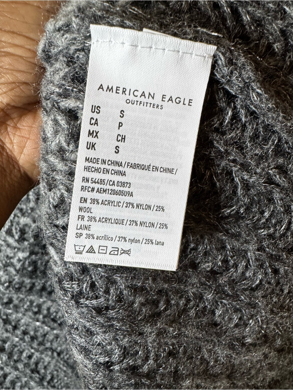 American Eagle Womens Colorblock Striped Crochet Knit Wool Blend Sweater Small - Picture 2 of 5
